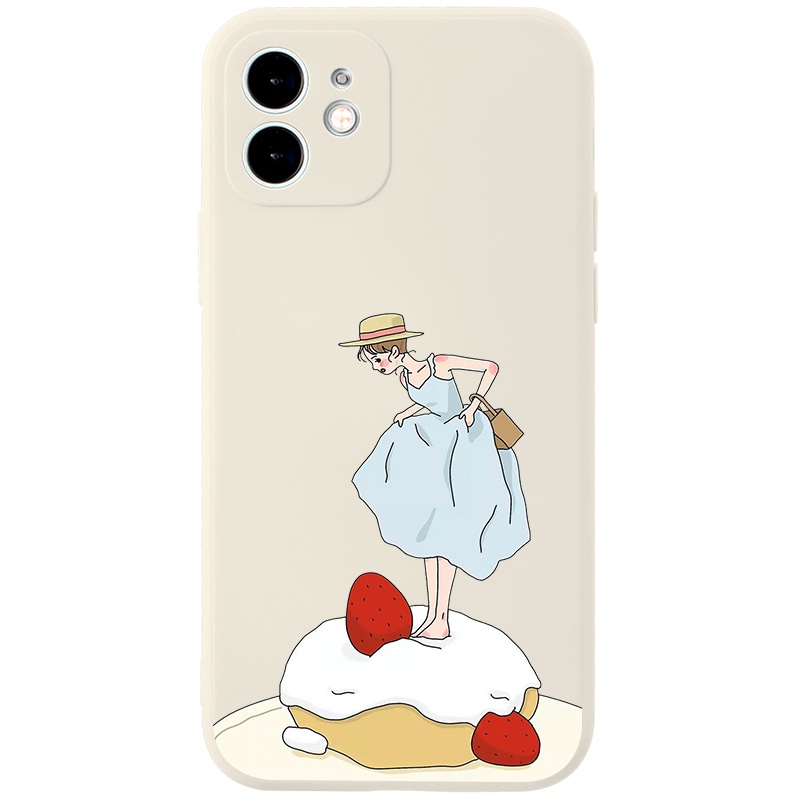 Ốp lưng JURSUE mềm viền vuông hình dễ thương đẹp Cho iPhone 14 13 12 11 Pro Max SE 2020 X XR XS 8 7 ip 6S 6 Plus kute Y2173