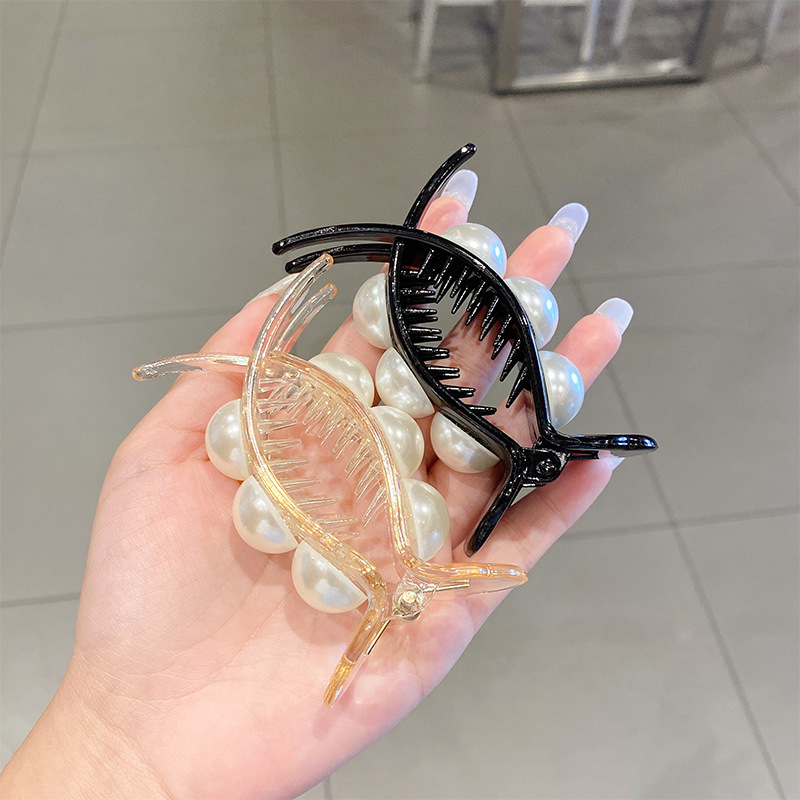 Kẹp tóc đính ngọc trai nhân tạo phong cách Hàn Quốc thanh lịch cho nữ