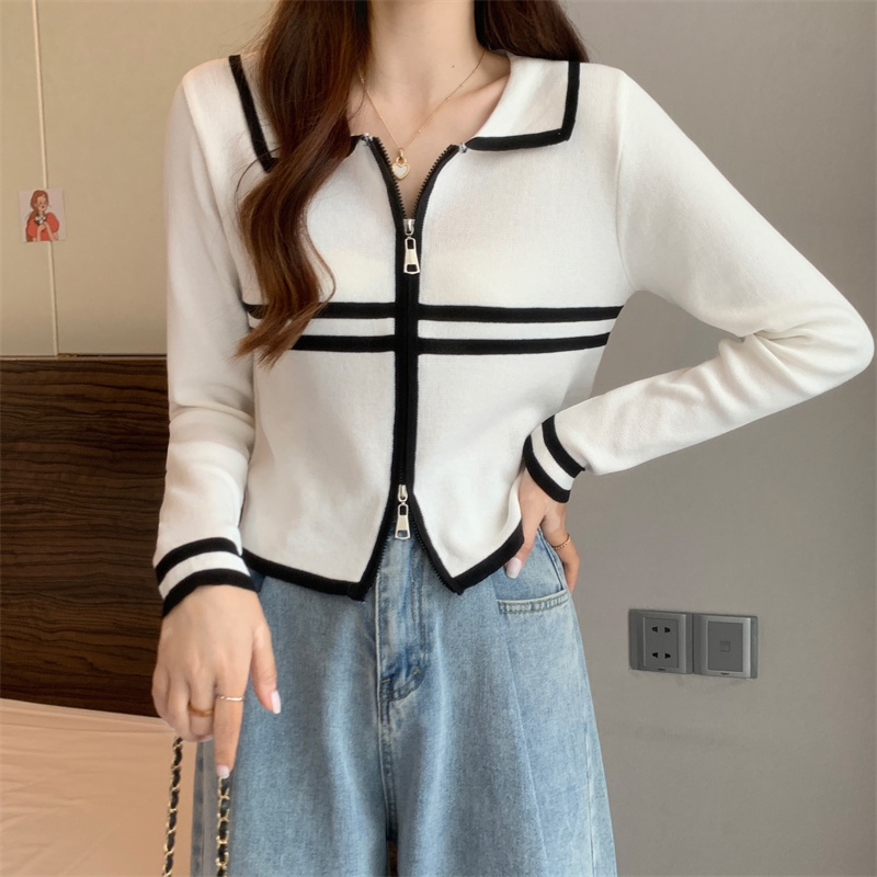 Áo Khoác Cardigan Len Dệt Kim Tay Dài Dáng Ngắn Thời Trang Mùa Thu Cho Nữ
