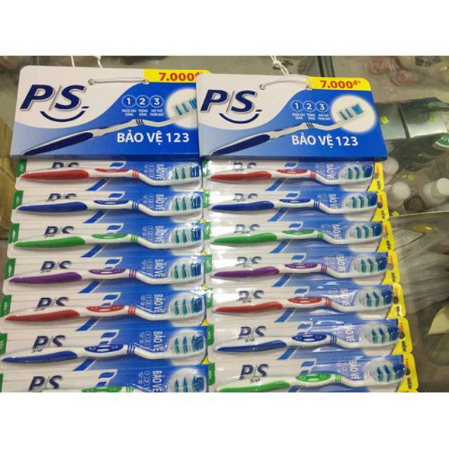 Combo 350 cây (1 thùng) bàn chải đánh răng ps 123. Giá trên bao bì 7k.
