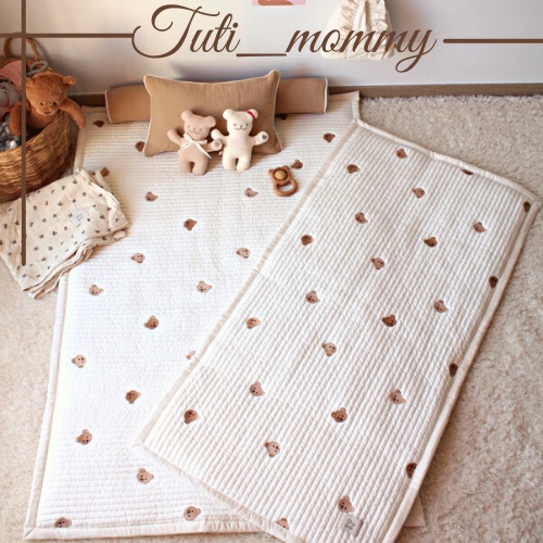 Nệm Gấu Quilting Lót Cũi Cao Cấp Cho Bé 60 x 120 cm