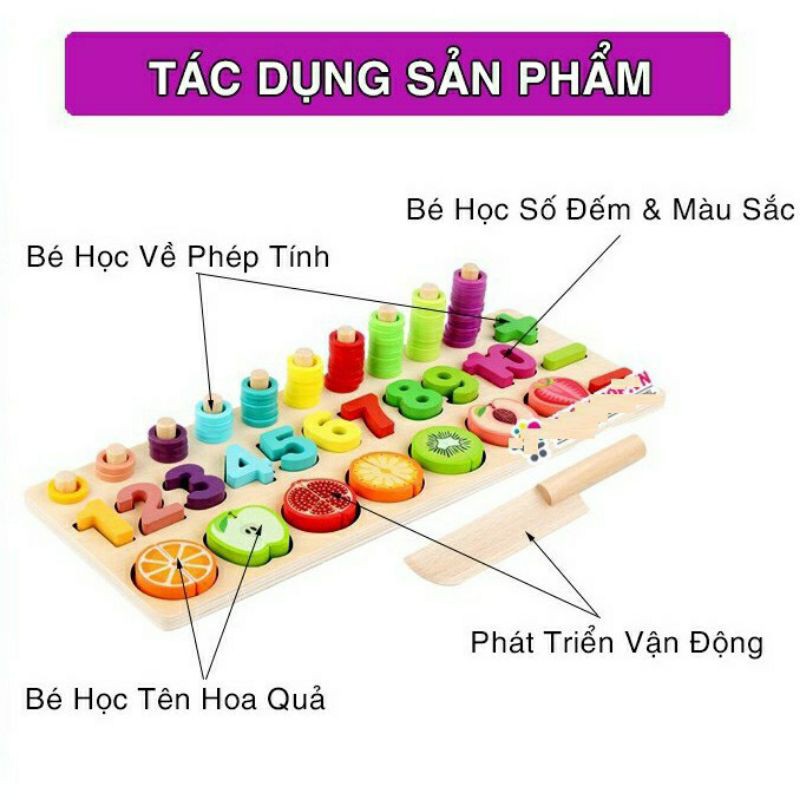 Đồ chơi cắt trái cây ⚡FREESHIP⚡Bộ cắt trái cây bằng nam châm kèm chữ số và vòng đếm - đồ chơi giáo dục