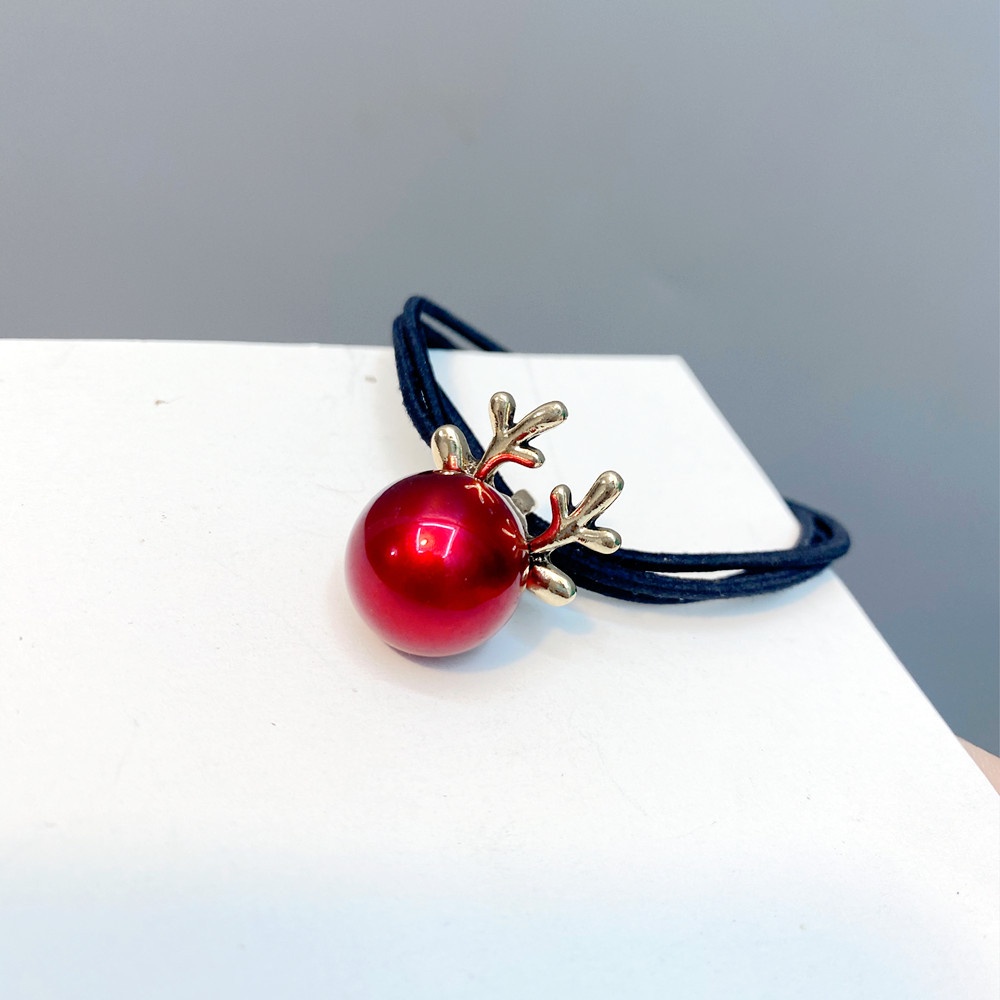 Dây Buộc Tóc Cao Su Co Giãn Đính Sừng Hươu Năm Mới 2022