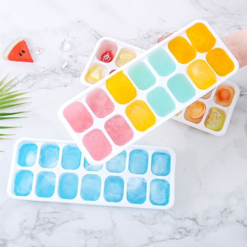 (Rẻ vô địch) BooBoo BaBy - Khay Trữ Đồ Ăn Dặm Cho Bé, Làm Đá Có Nắp Đậy - Đáy Bằng Silicon Lấy Thức Ăn Dễ Dàng