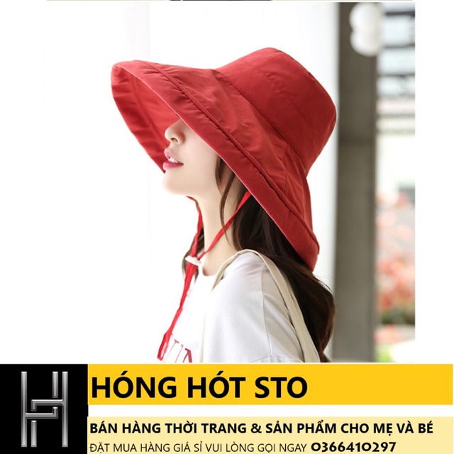 Mũ vải vành rộng che nắng- đi học, đi du lịch
