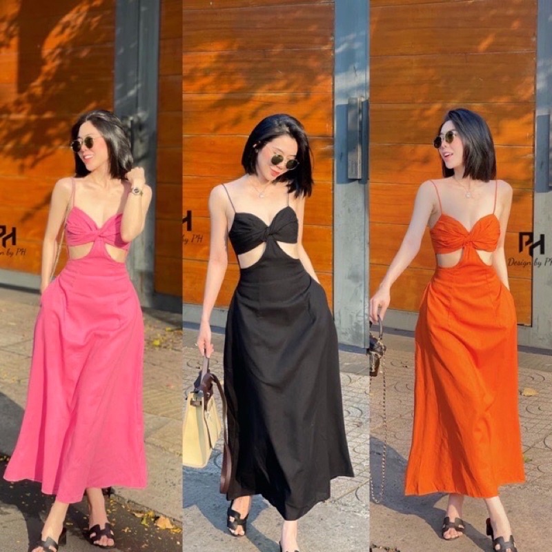 Pass new ĐẦM MAXI CUT EO VÁY CUT OUT XOÈ 2S