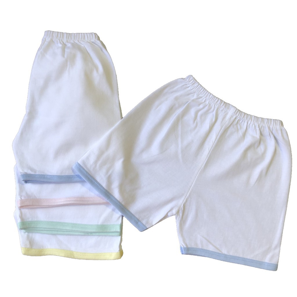 Quần áo trẻ em - Combo 5 quần đùi sơ sinh cotton Trắng JOU ( hàng xưởng may Việt Nam)