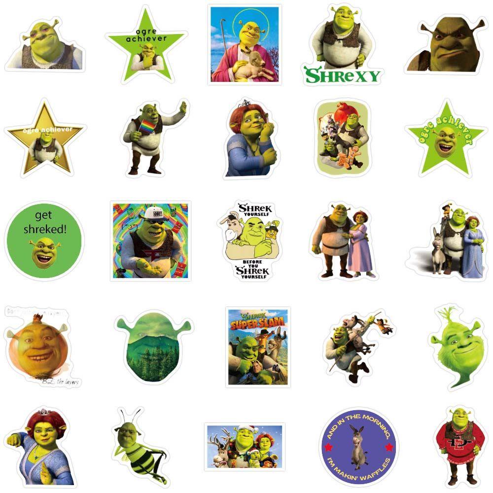 Sticker Shrek Chống Thấm Nước Dán Trang Trí Sổ Tay / Hành Lý / Bộ Sưu Tập Hình Anime