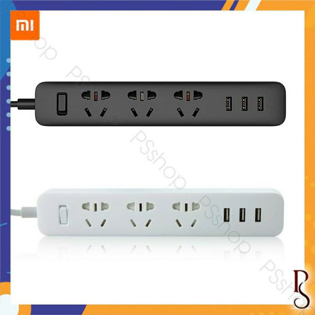 Ổ điện Xiaomi 3 ổ, 3 cổng sạc usb, có công tắc, chất liệu chống cháy, chống chập