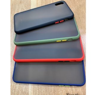 Ốp lưng nhám mờ cho iPhone Xs Max/ XR/ XS/ X/ 8 Plus/ 7 Plus Viền màu chống sốc