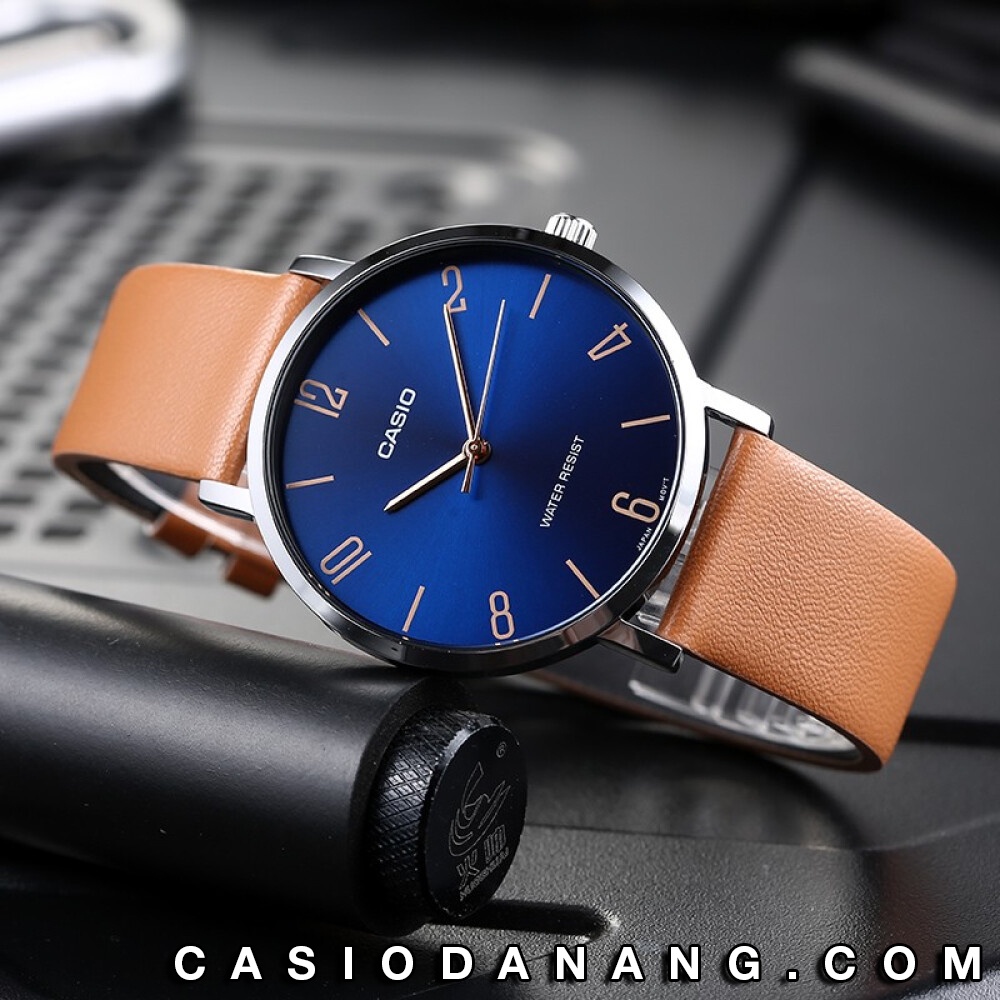 Đồng hồ nam dây da Casio Standard chính hãng Anh Khuê MTP-VT01L-2B2UDF (40mm)