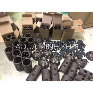 Đồ chơi cho tép bằng gốm giá rẻ - đầu lâu, thổ dân, bát úp, hang muối tiêu, bán trụ, cầu tròn, hang 3 lỗ,...