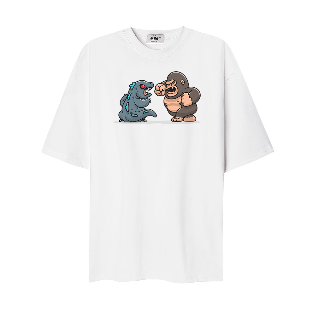 Áo Thun Tay Lỡ Nam MYO Vải Cotton In Hình Kong Godzilla 2709