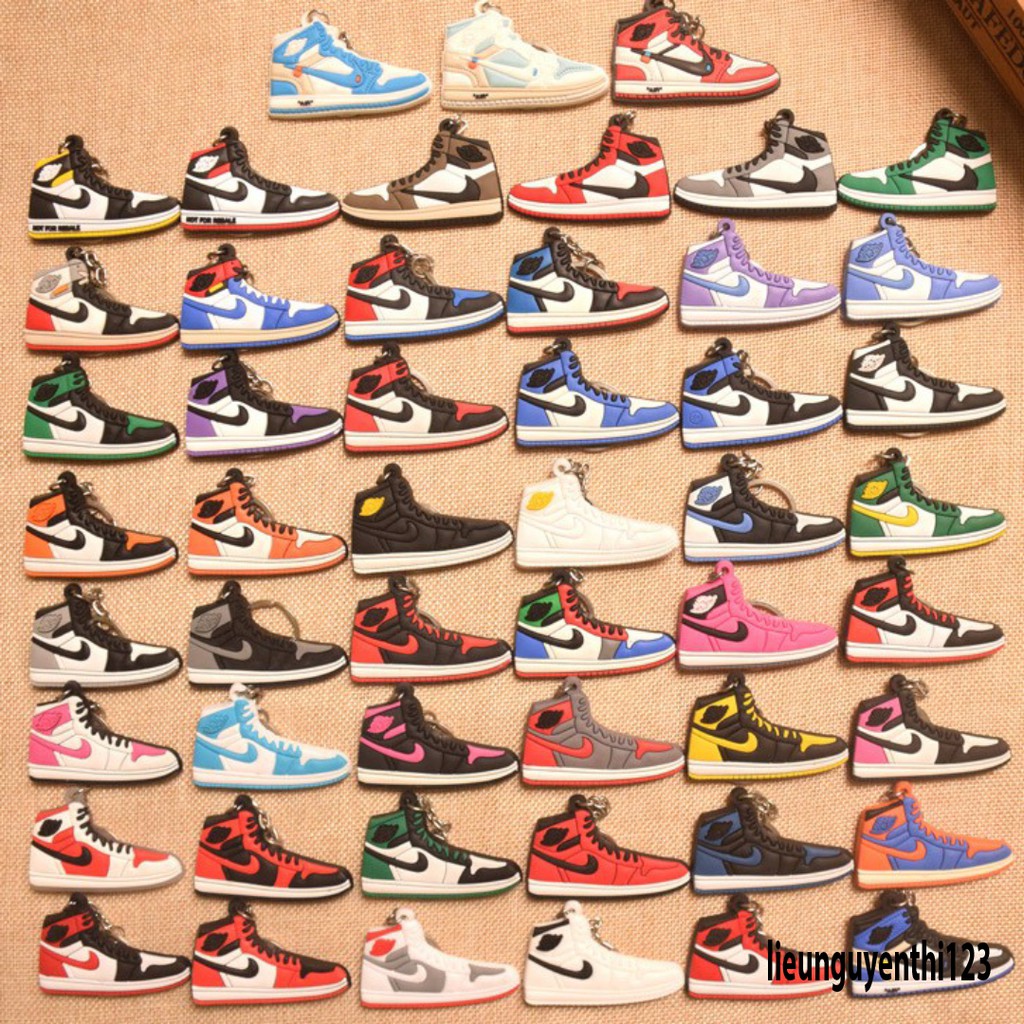 Móc khóa hình giày Sneaker mini cao su Air Jordan, Yeezy,sneaker ADIDAS ULTRABOOST-Móc khóa giày sneakers Uptermpo