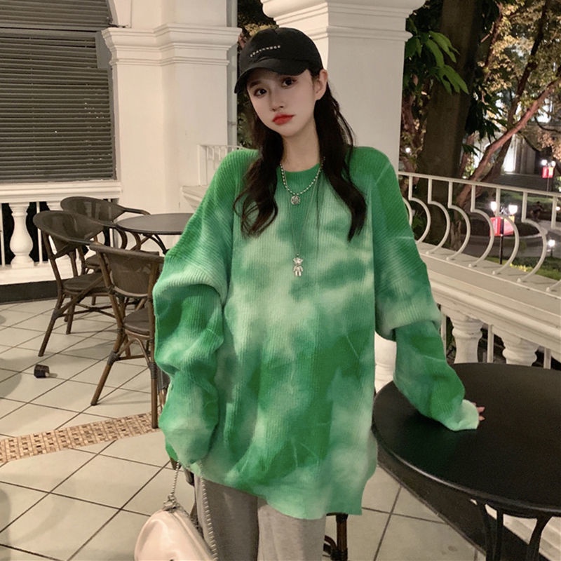 COZOK Áo sweater Tay Dài Nhuộm Màu Thời Trang Cho Nữ