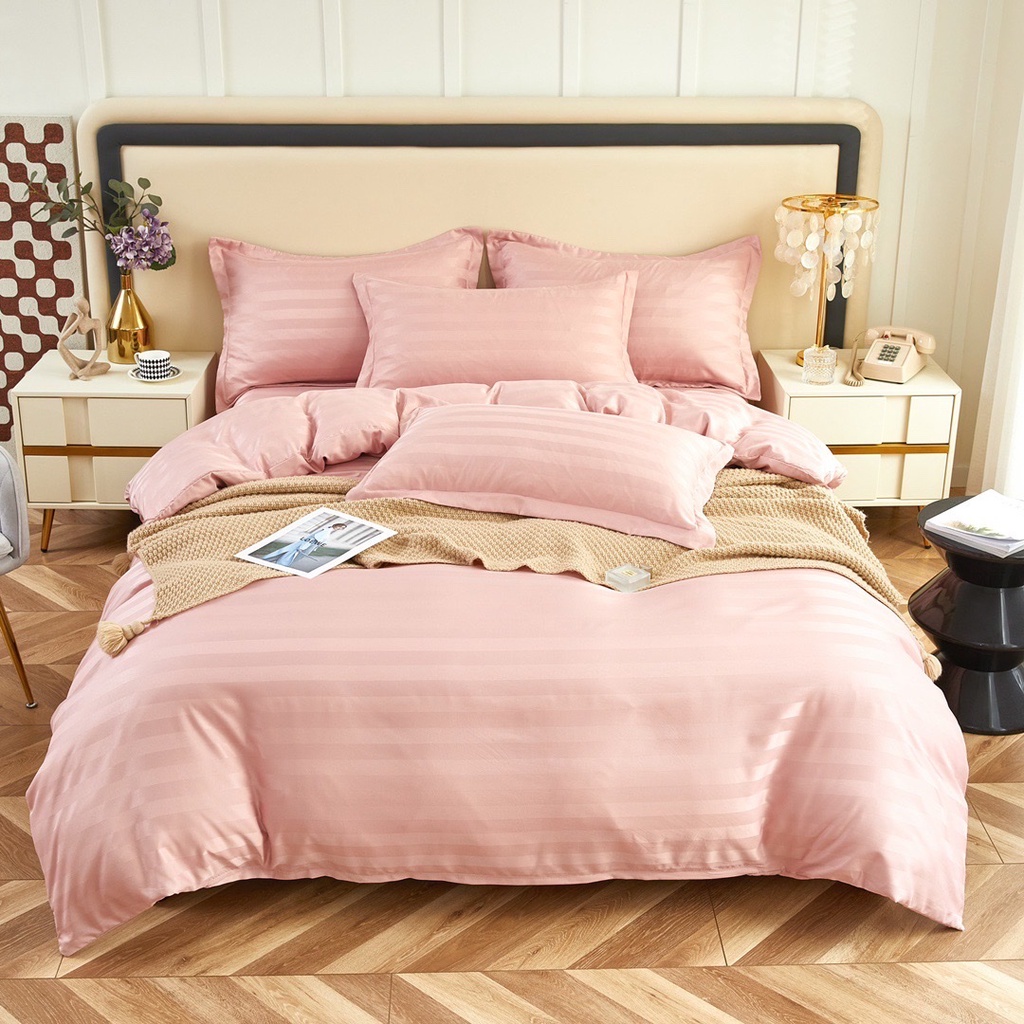 Bộ chăn ga gối khách sạn cotton 3f 4 món, Decor phòng, homstay nhiều màu hàng nhập khẩu