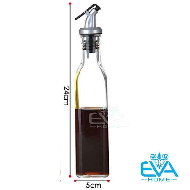 Chai Thuỷ Tinh Vuông Rót Gia Vị Rót Dầu OiL Can 250 Ml