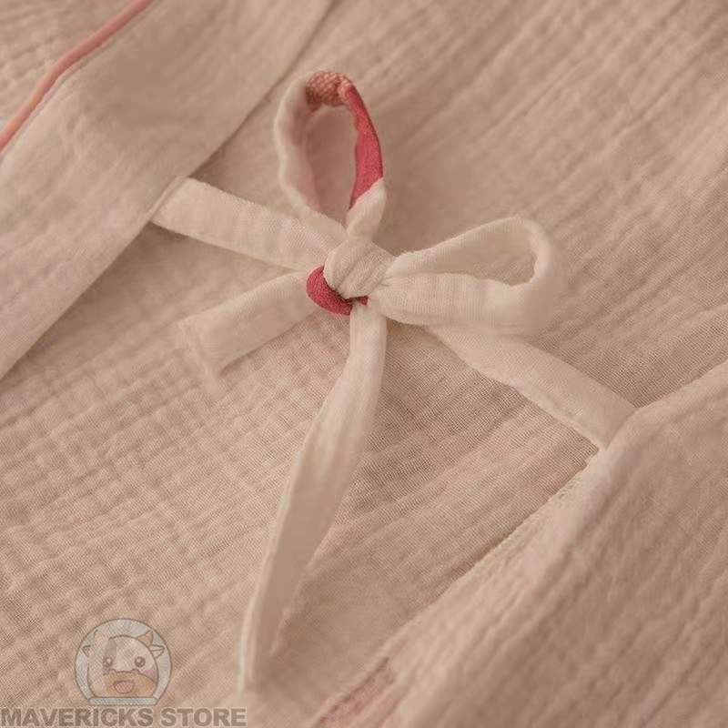 Bộ Đồ Ngủ Ngắn Tay Phong Cách kimono Nhật Bản Cho Nữ