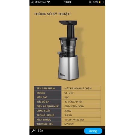 Máy Ép Olivo SJ210 💥 HÀNG CHÍNH HÃNG 💥 BẢO HÀNH 24 THÁNG