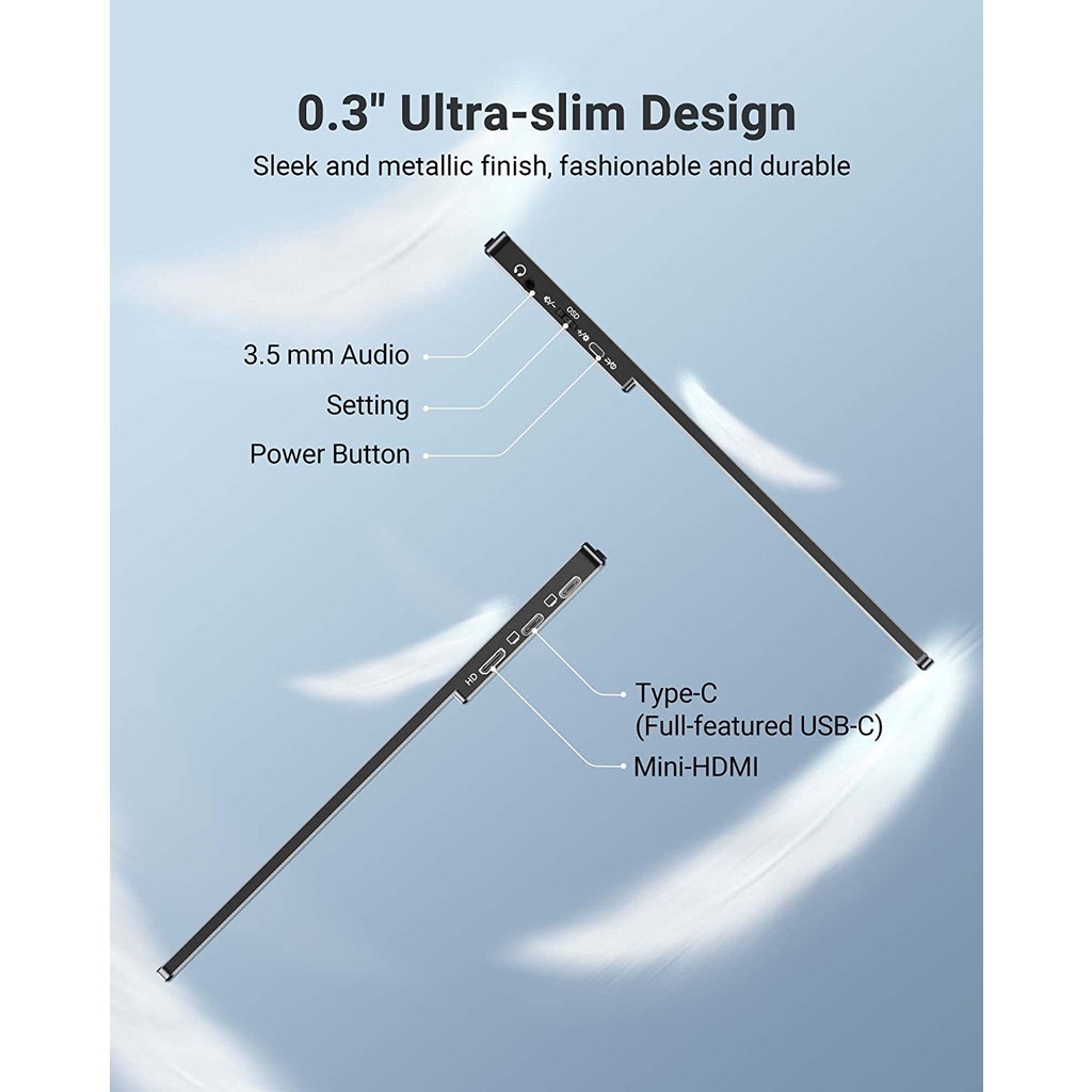 Arzopa 15.6 '' Màn hình di động siêu mỏng FHD 1080P Màn hình máy tính xách tay di động IPS Màn hình bên ngoài USB C Màn hình HDMI w / Vỏ thông minh cho PC MAC Điện thoại Xbox PS5 | BigBuy360 - bigbuy360.vn