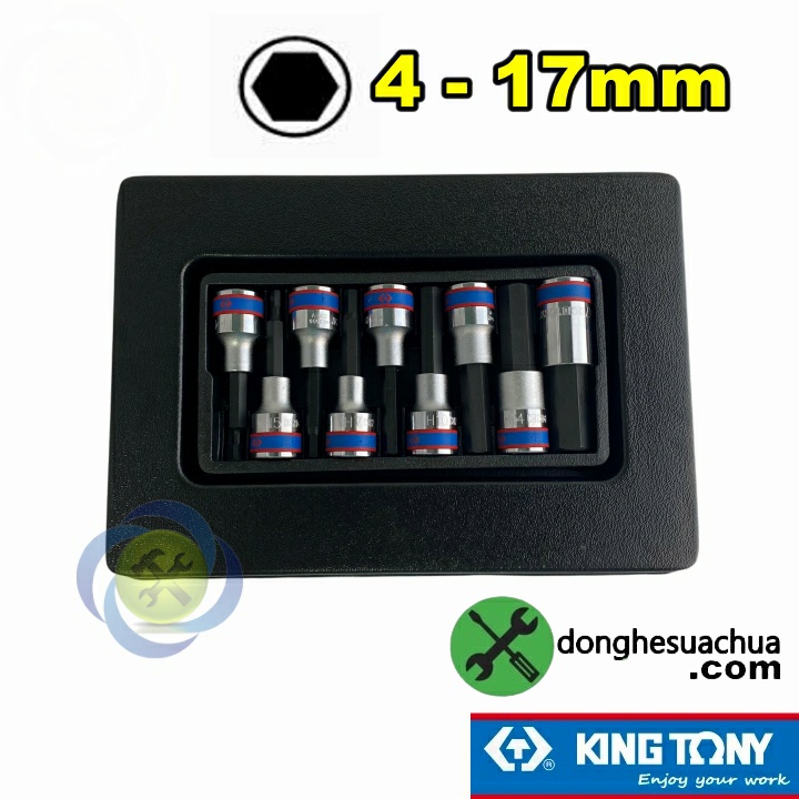 Bộ đầu tuýp lục giác Kingtony 9-4120PR 9 chi tiết (4-17mm)