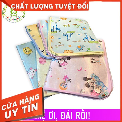 Chiếu chống thấm 4 mùa Mipbi 💖𝐅𝐑𝐄𝐄𝐒𝐇𝐈𝐏💖 hai mặt hạ đông in hoạ tiết dễ thương. Tấm lót chống tràn cho bé