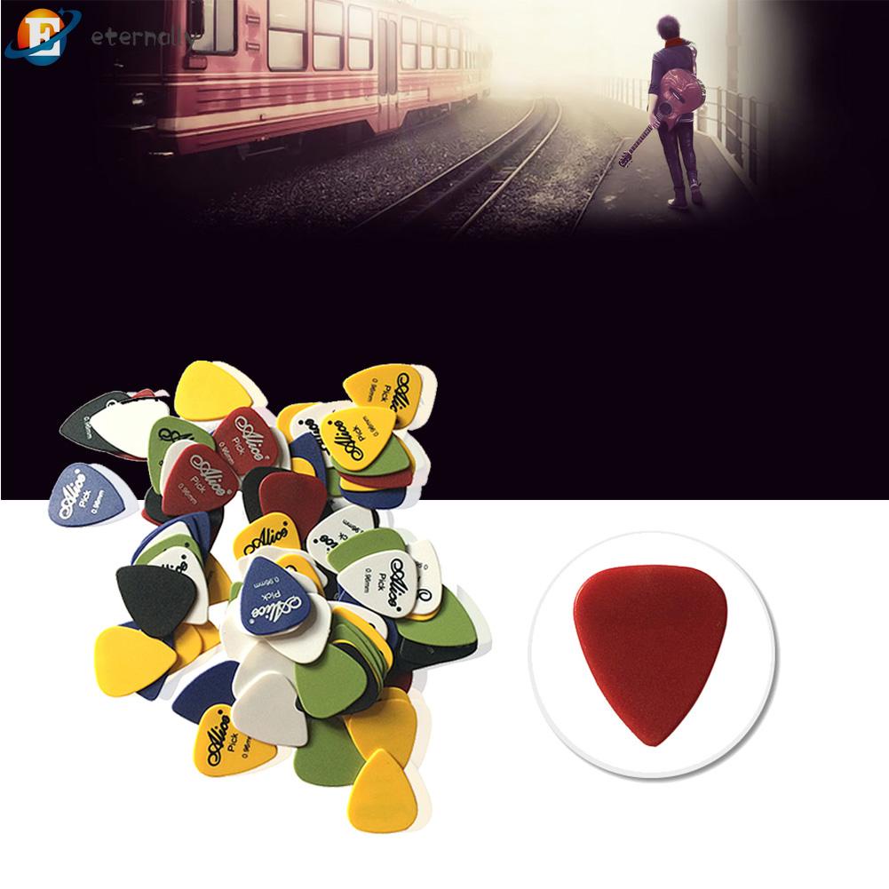 Set 40 miếng pick nhựa ABS gảy đàn guitar dân gian bass điện acoustic với hộp đựng ngẫu nhiên