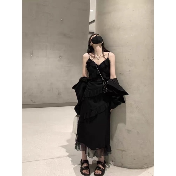 ĐẦM DÁNG XÒE TẦNG HAI DÂY THIẾT KẾ ULZZANG