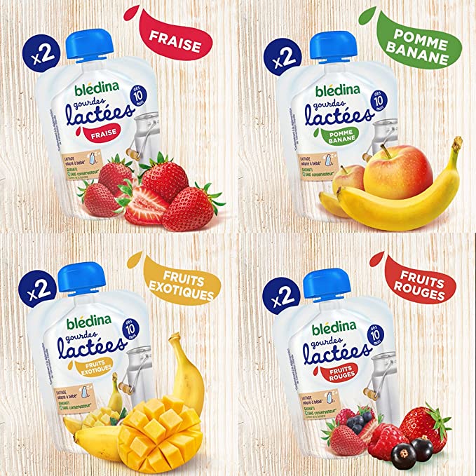 Sữa chua phomai mix trái cây Bledina Gourde Lactee dạng túi dành cho bé từ 10 tháng