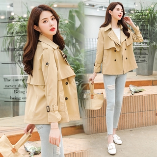 Đầm Dài Tay Một Mảnh Đầm 2020chic Nhỏ Kaki Áo Gió Nữ Ngắn Sinh Viên Phiên Bản Hàn Quốc Phù Hợp Với Áo Khoác Ngắn Phổ Biến