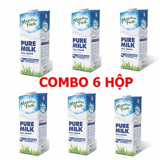 Sữa tươi tiệt trùng Meadow Fresh nguyên kem 1L combo 6 hộp
