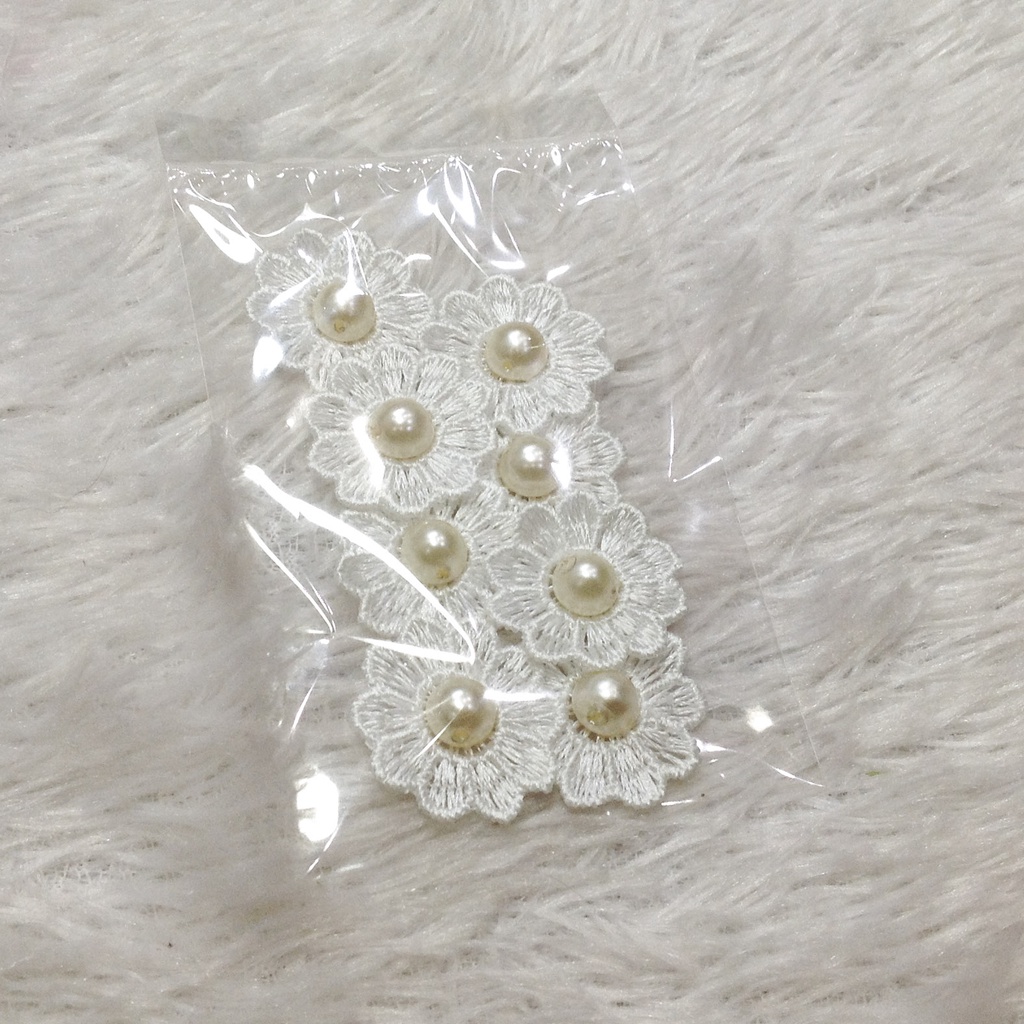 Hoa thêu bông voan đính cườm họa tiết trang trí quần áo váy đầm nhiều kiểu màu sắc