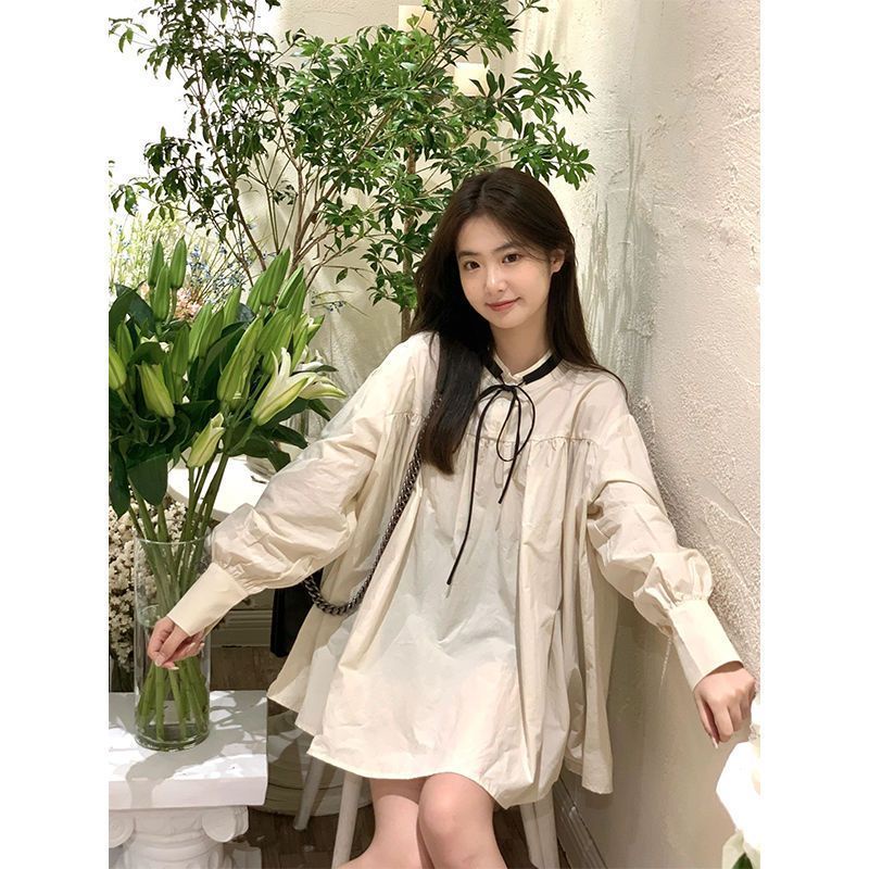 Đầm Búp Bê Nhật Bản Tay Dài Dáng Rộng Dễ Thương Xinh Xắn Cho Nữ