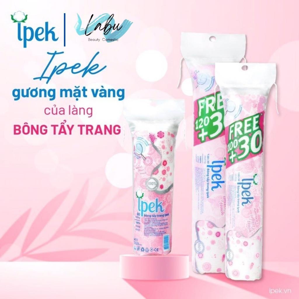 Bông Tẩy Trang Ipek 130 Miếng Thổ Nhĩ Kỳ, Bông Tẩy Trang Cotton Pads Ipek 150 80 130 miếng, Labu Beauty