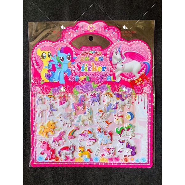 Hình dán nổi 3D - ngựa pony