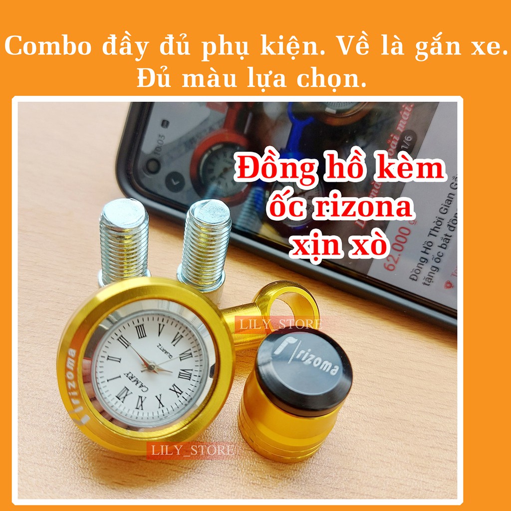 ĐỒNG HỒ CHÂN GƯƠNG GẮN CHÂN KÍNH CHIẾU HẬU KÈM ỐC RIZONA THỜI TRANG