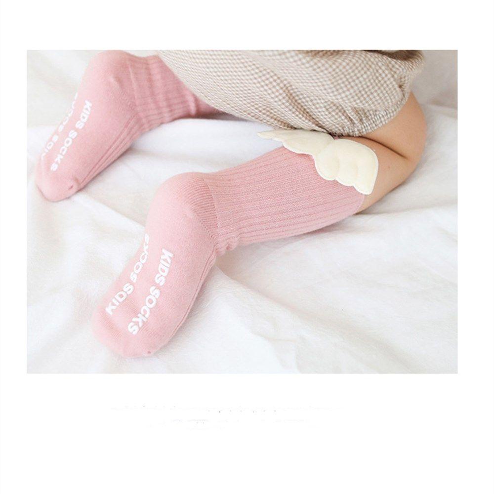 1 Vớ Cotton Cao Đến Đầu Gối Thoáng Khí Đính Cánh Thiên Thần Dễ Thương Cho Bé