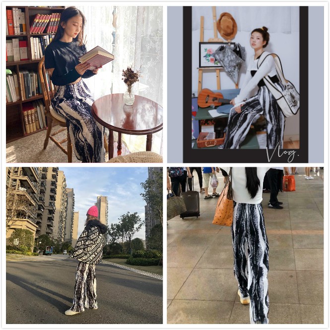 Women Autumn Pleated Casual Pants Student Thin Section Wide Leg Pants | BigBuy360 - bigbuy360.vn