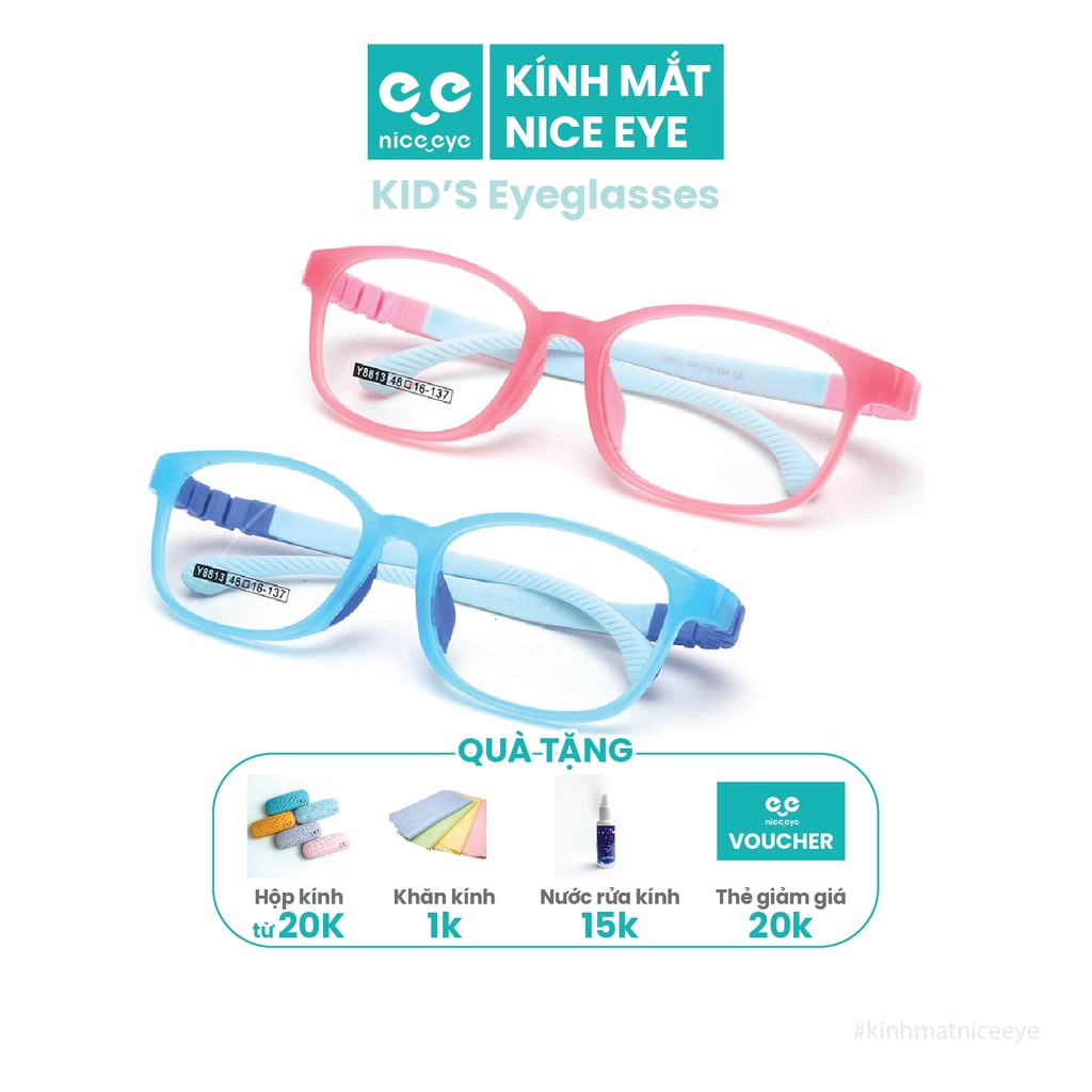 Kính mắt cận trẻ em nam nữ thể thao ôm mặt đàn hồi chống gãy Nice Eye