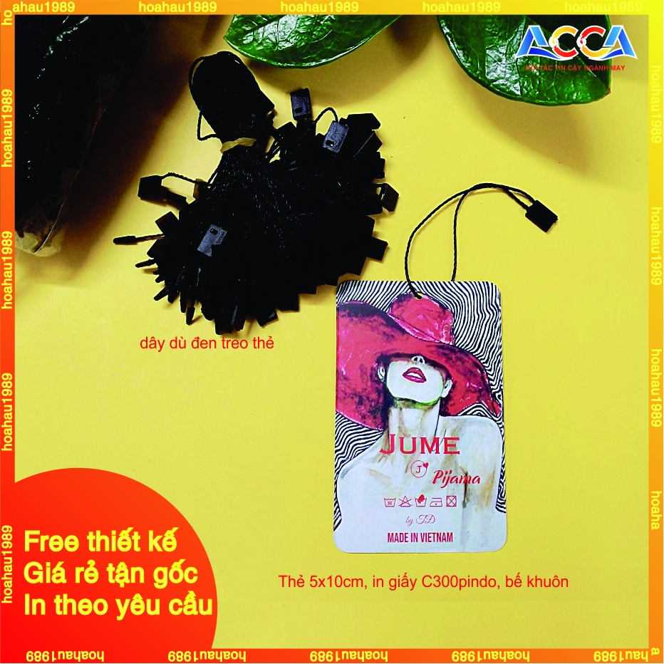 Dây tag quần áo_5.000 dây treo mác chất liệu dù dài 18cm_In thẻ Tag, nhãn mác theo yêu cầu_Miễn phí thiết kế Logo