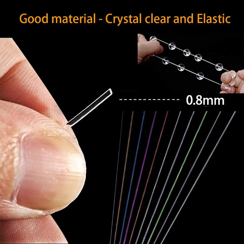 10 Cuộn Dây Cước 0.8mm 150m Co Giãn Làm Đồ Thủ Công