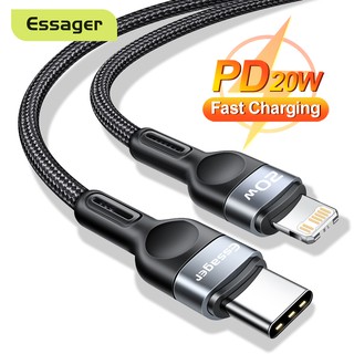 Dây cáp Essager sạc nhanh PD 20W đầu cắm USB cho iphone12 pro max 11 pro max