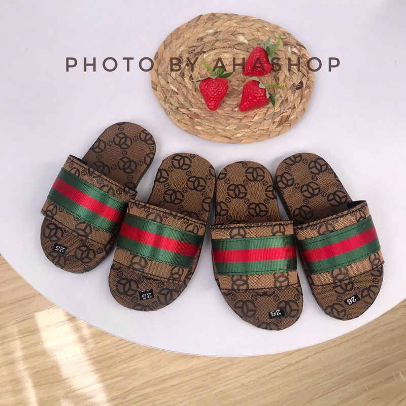 Sz21 -32 Dép lê quai ngang phối viền xanh đỏ cho bé trai K097