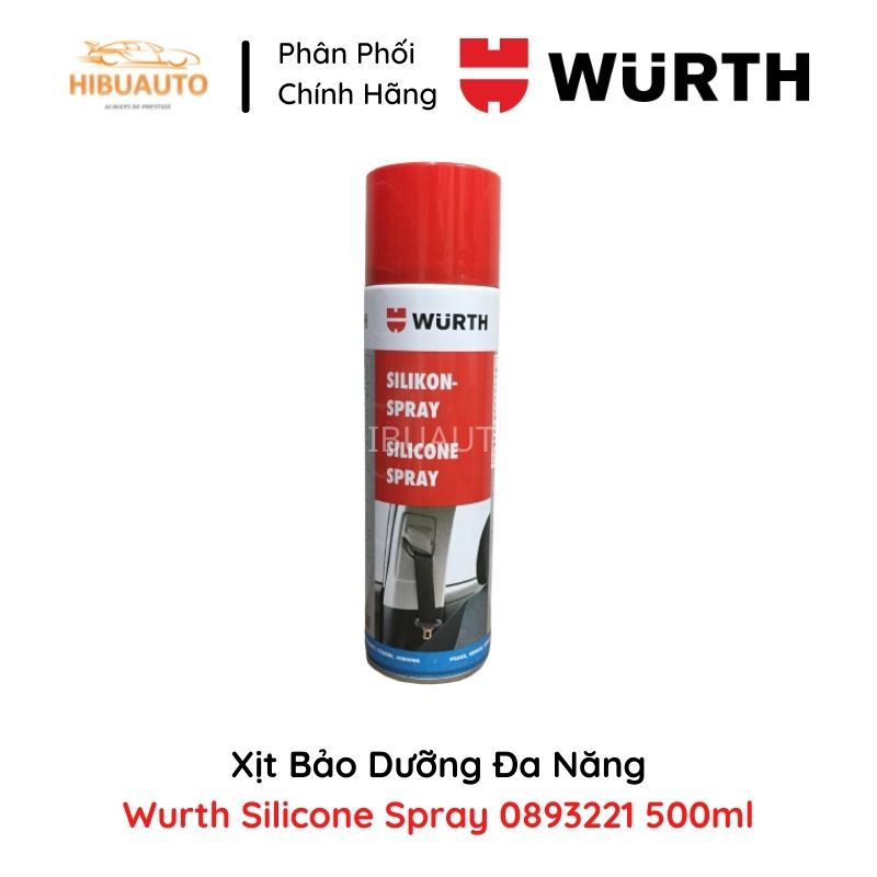 Dầu Silicon Bảo Dưỡng Đa Năng 500ml WURTH, bảo quản và cách điện các bộ phận bằng nhựa, cao su,..W0893221 HIBUAUTO