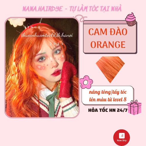 Thuốc nhuộm tóc màu Cam  kèm oxy trợ dưỡng găng tay