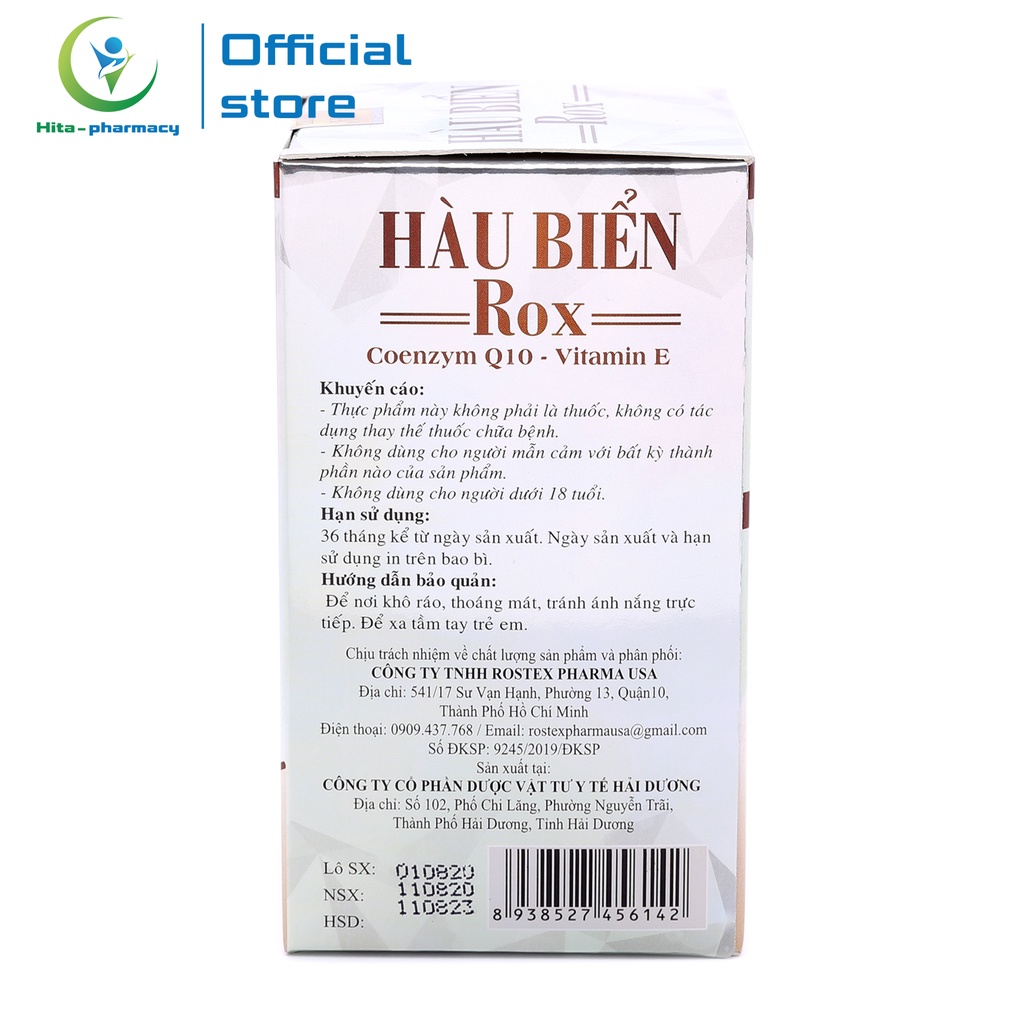 Hàu Biển ROX HDPHARMA tăng cường sinh lý nam, bổ thận, tráng dương, sinh tinh - 30 viên