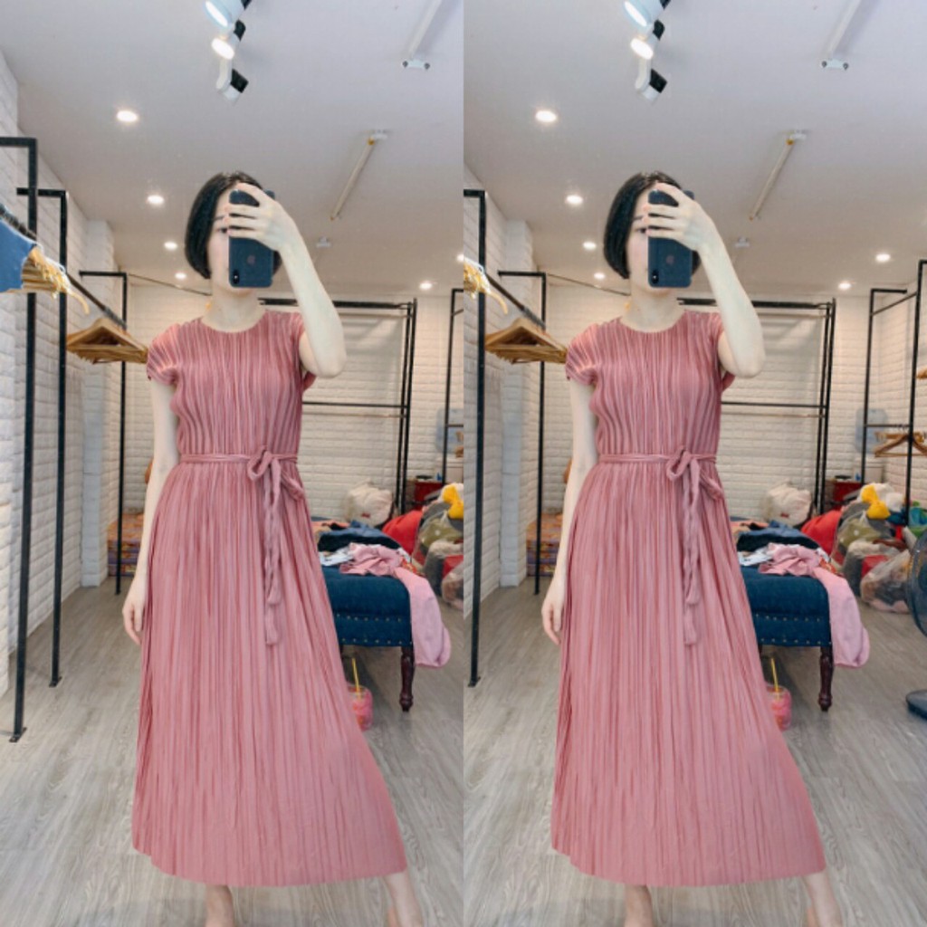 Đầm bầu thời trang BCA2050_Váy bầu dập ly đẹp sang chảnh