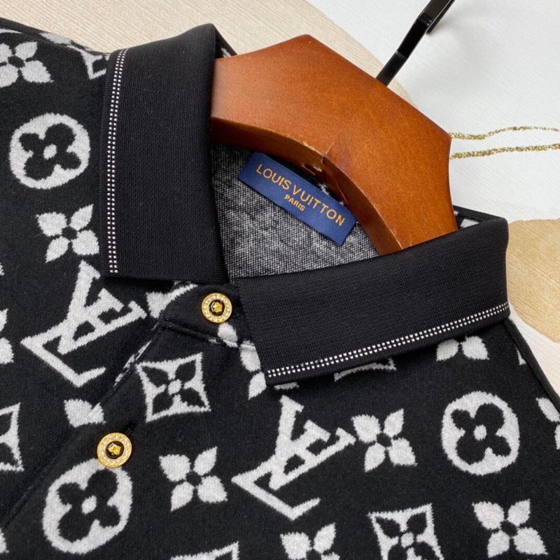 Áo len nam mỏng dài tay chất liệu mềm mại thương hiệu Louis Vuitton LV 2021 cao cấp cổ sơ mi
