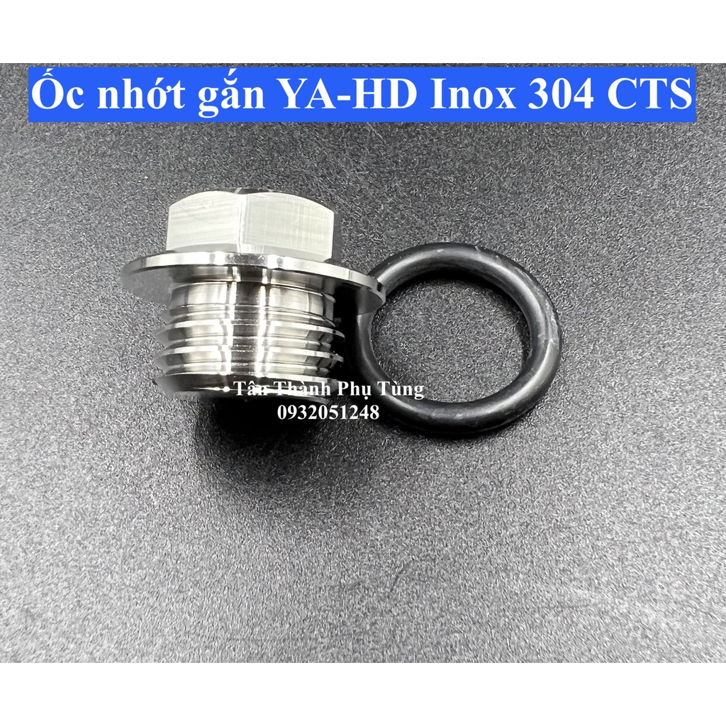 Ốc nhớt Inox 304 đầu trụ gắn Yamaha, Honda CTS