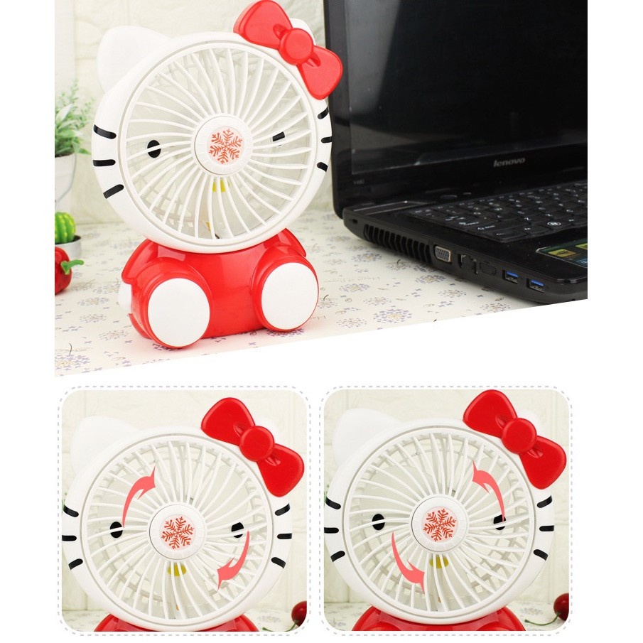 Quạt 3 Cánh Kitty Sq1881-2 Cực Dễ Thương Có Pin Sạc